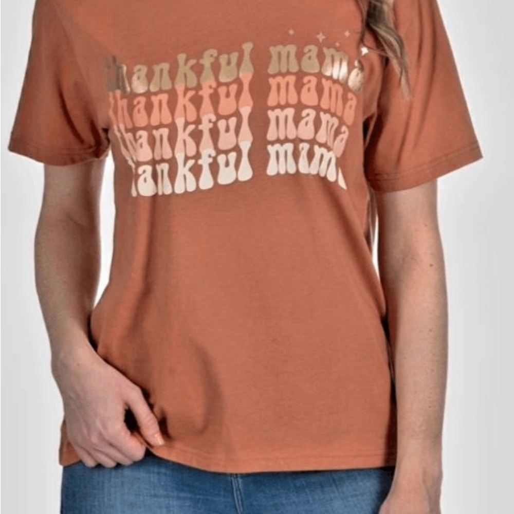 State of Mind Orange Thankful Mama Tee